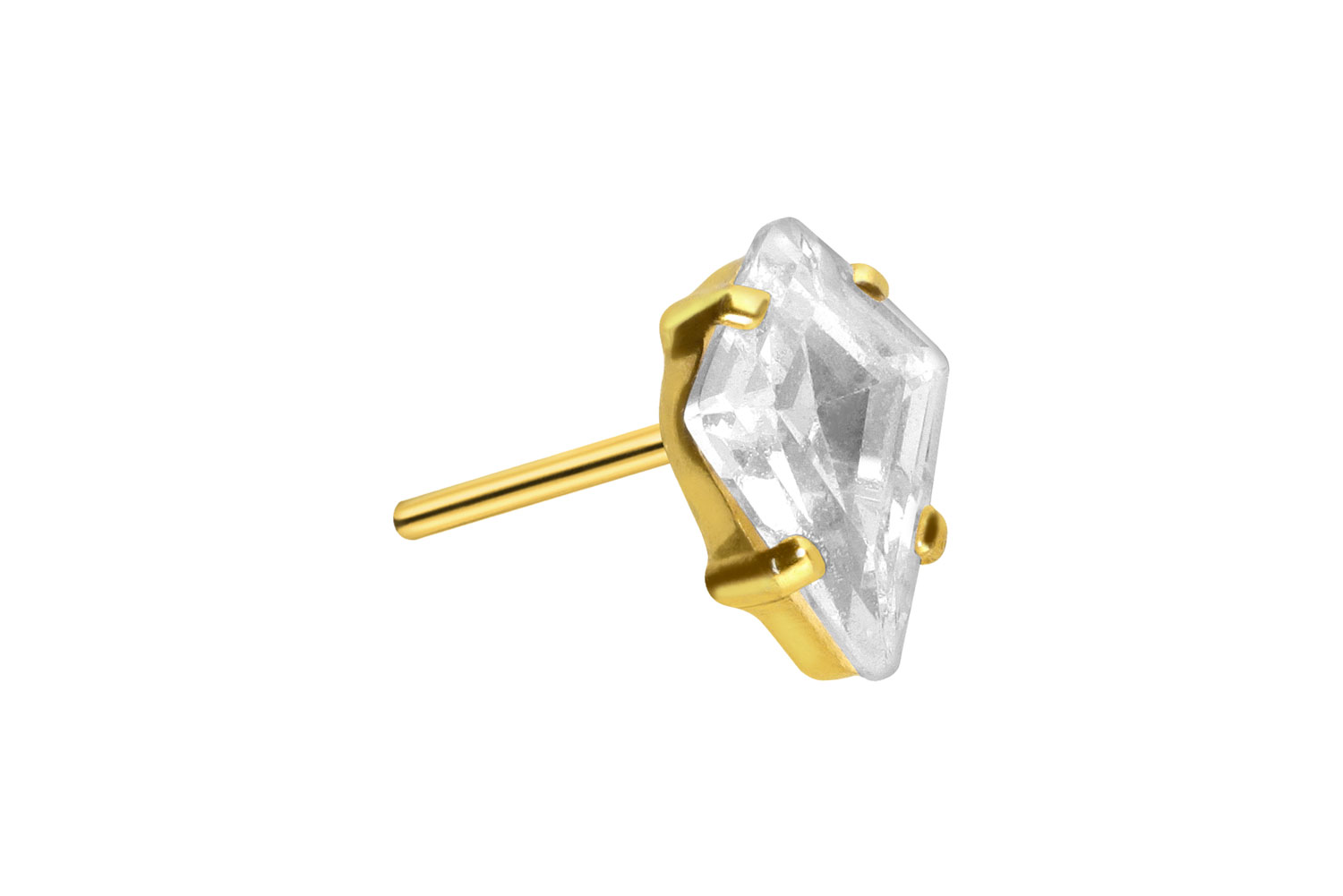 Titan Aufsatz mit Push Pin KRISTALLRAUTE von Piercingline